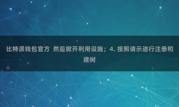 比特派钱包官方 然后掀开利用设施;4. 按照请示进行注册和建树