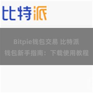 Bitpie钱包交易 比特派钱包新手指南：下载使用教程