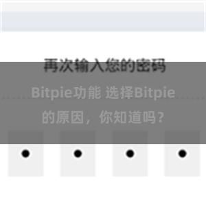 Bitpie功能 选择Bitpie的原因，你知道吗？