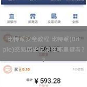 比特派安全教程 比特派(Bitpie)交易历史记录在哪里查看？